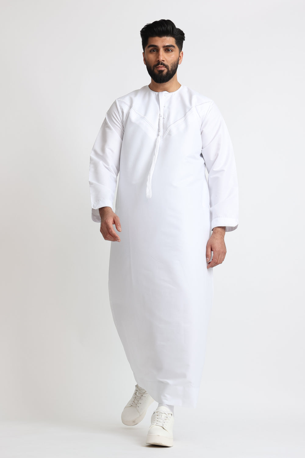 J101 White Boys Pleated Emirati Thobe