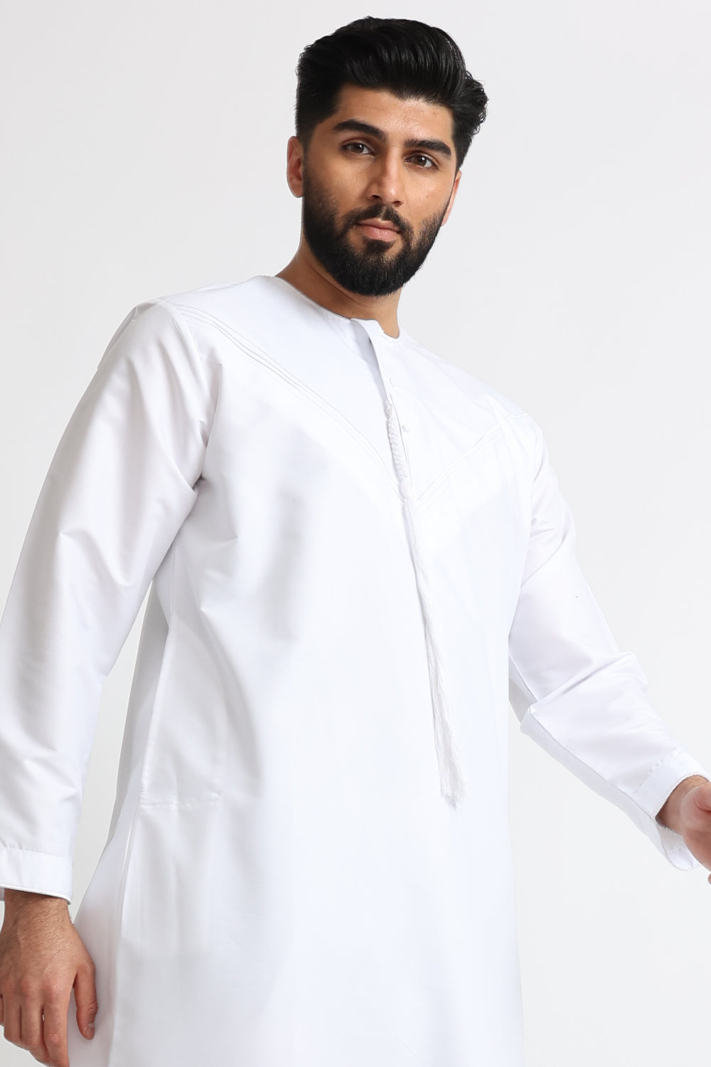 J101 White Boys Pleated Emirati Thobe