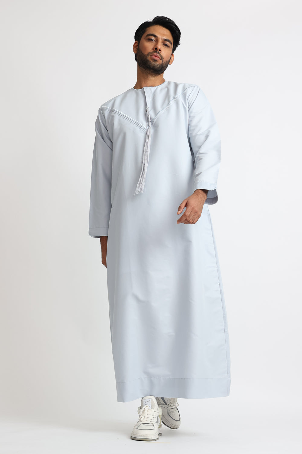 J101 Pale Blue Pleated Emirati Thobe