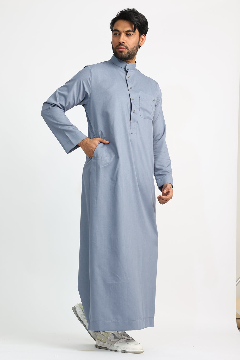 J1519 Saudi Collar Regent Blue Thobe