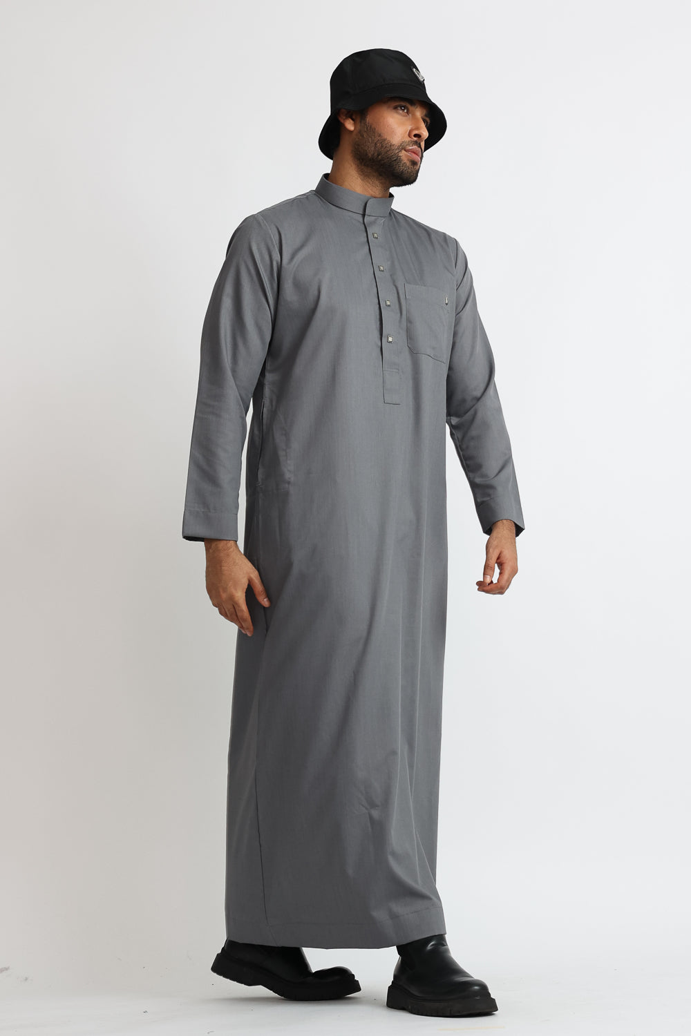 J1519 Saudi Collar Grey Thobe