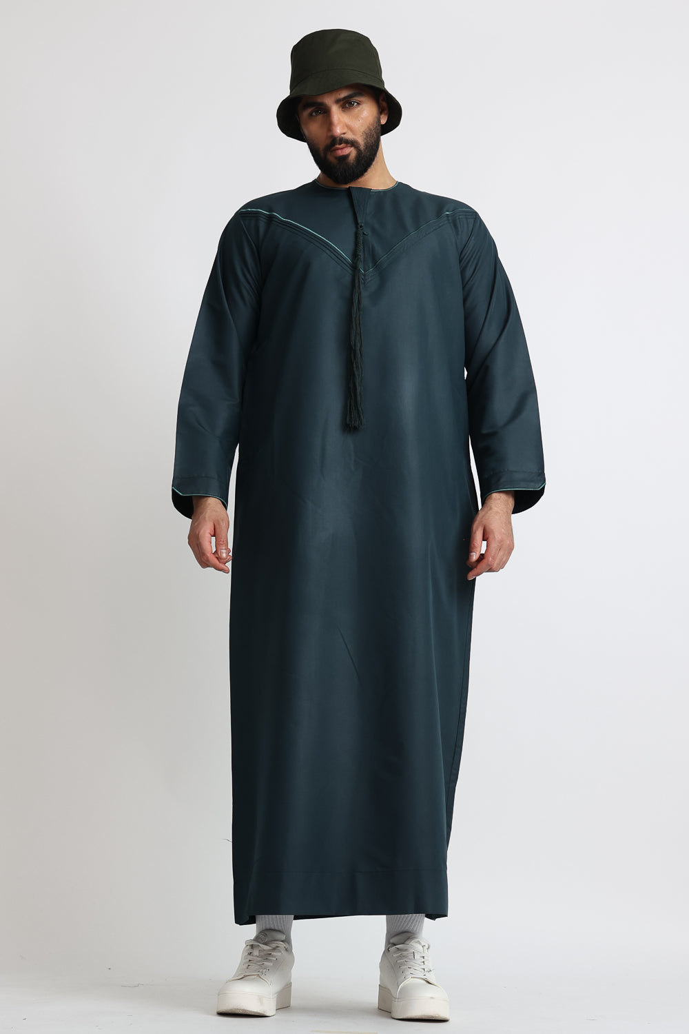 J101 Jungle Green Pleated Emirati Thobe