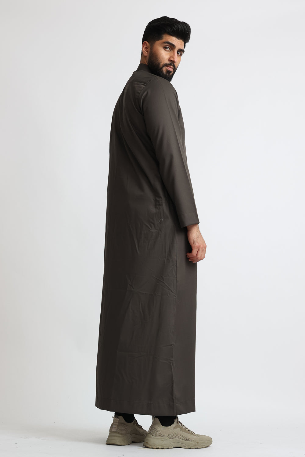 J1517 Charcoal Saudi Collar Thobe