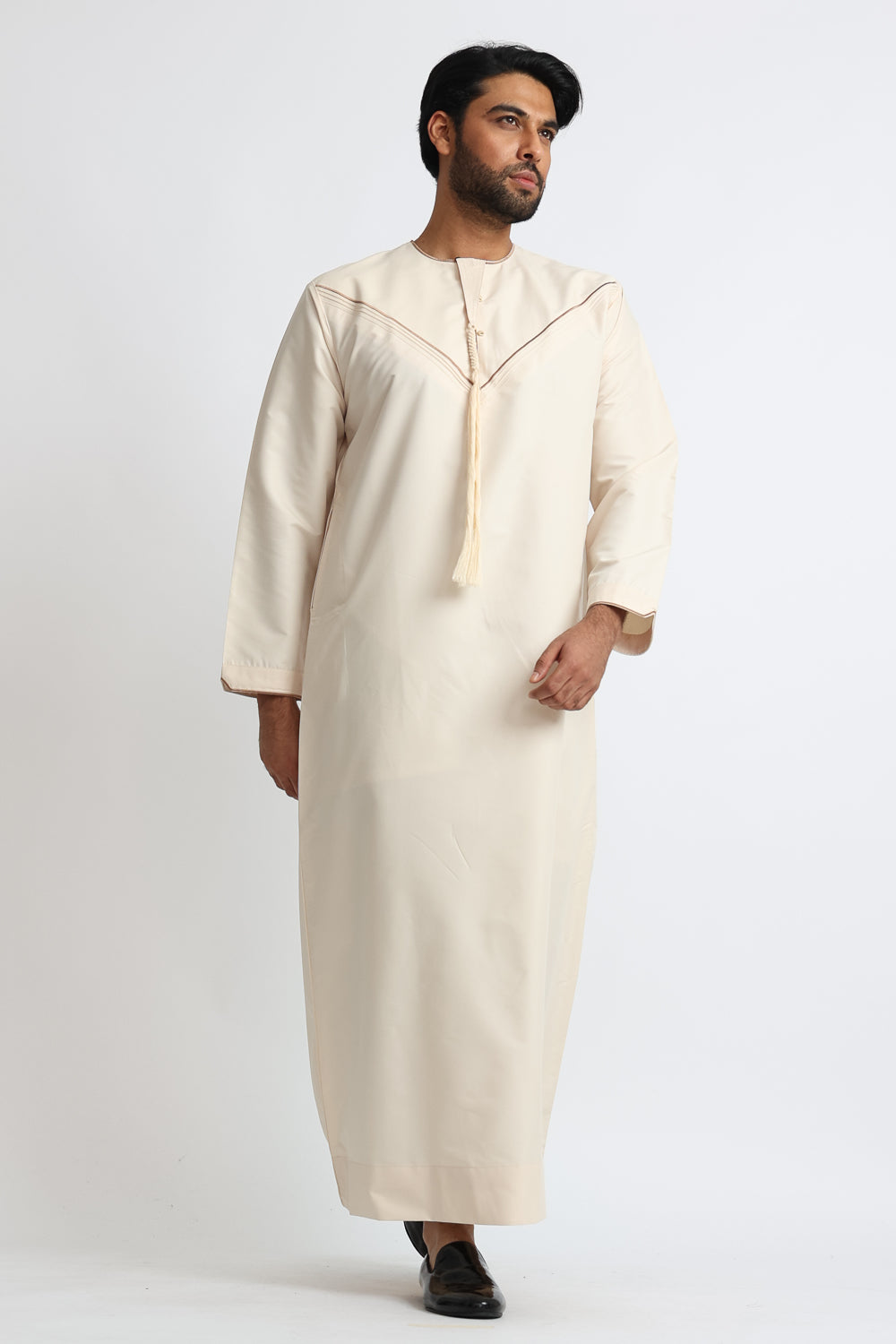 J101 Champagne Boys Pleated Emirati Thobe