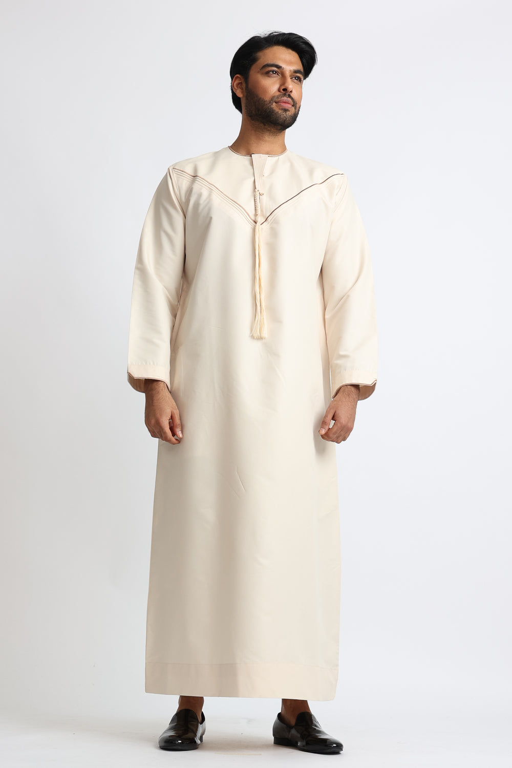 J101 Champagne Pleated Emirati Thobe