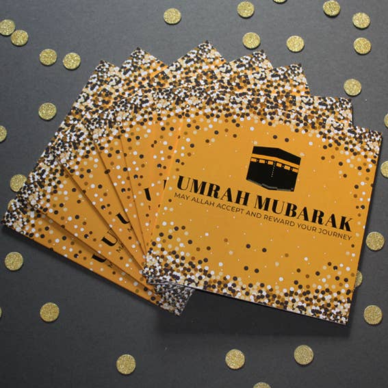 Umrah Mubarak Card | YELLOW SCATTER SPOTS