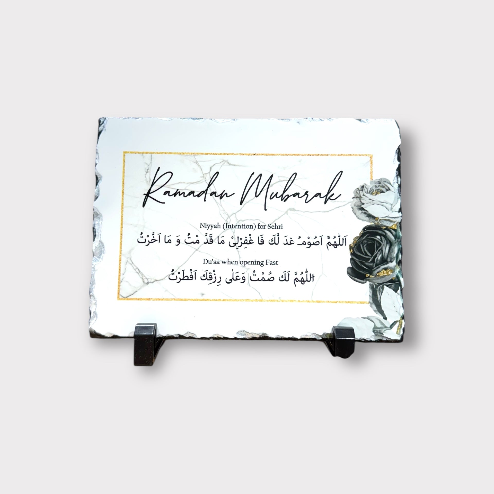 Black Rose Ramadan Mubarak Slate