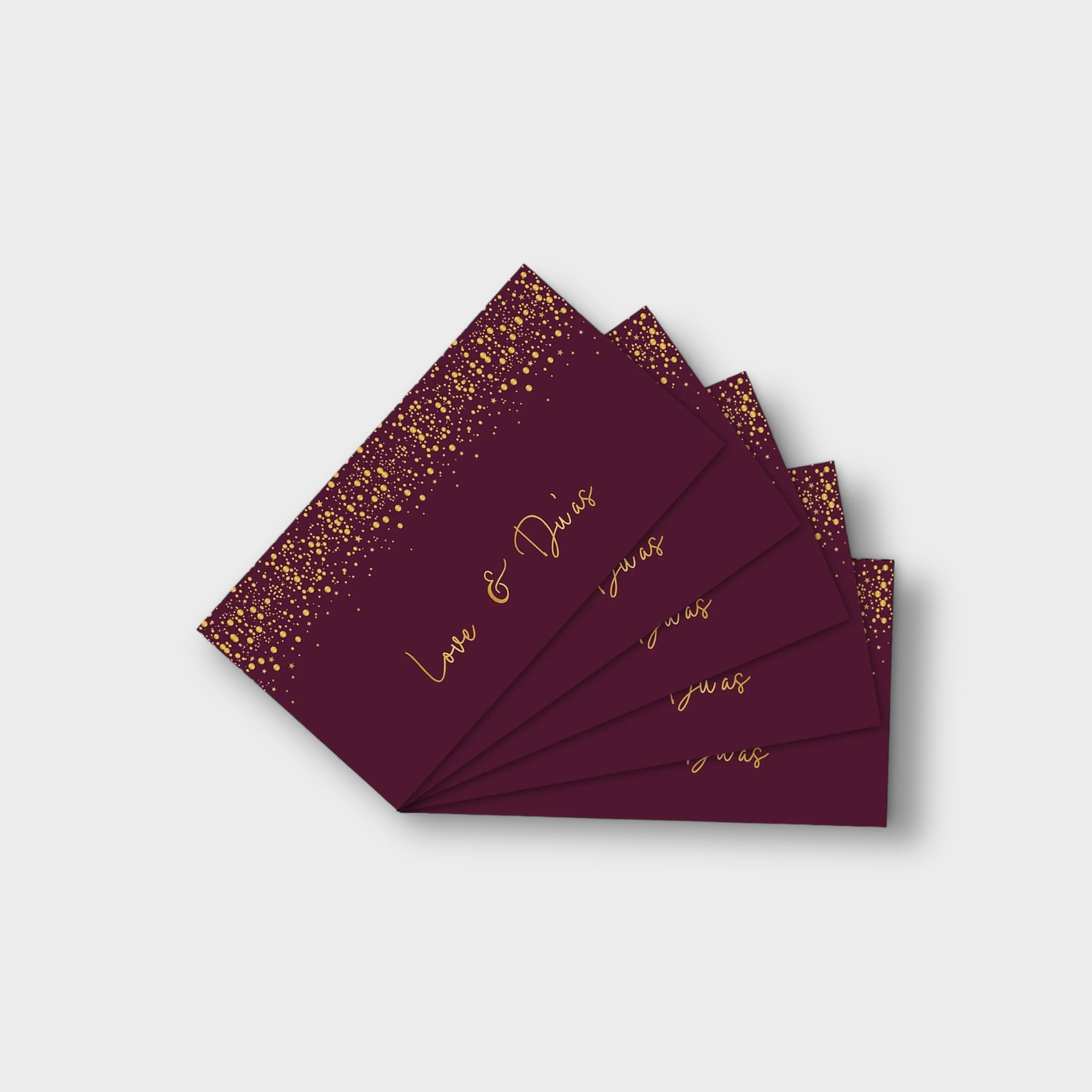 Money Wallets | Love and Dua's Burgundy with Gold foiling