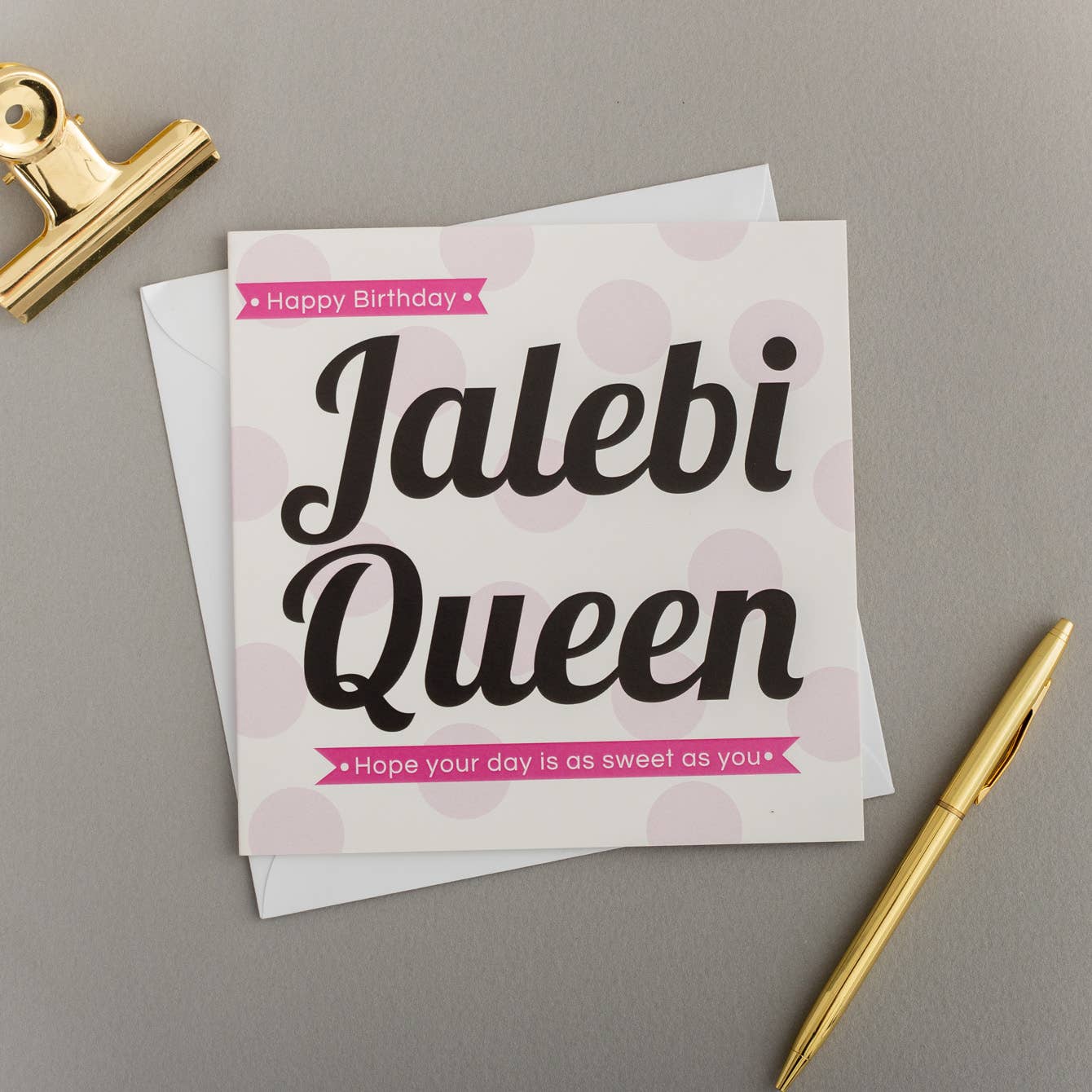 JALEBI QUEEN B’DAY CARD | PINK SPOTS