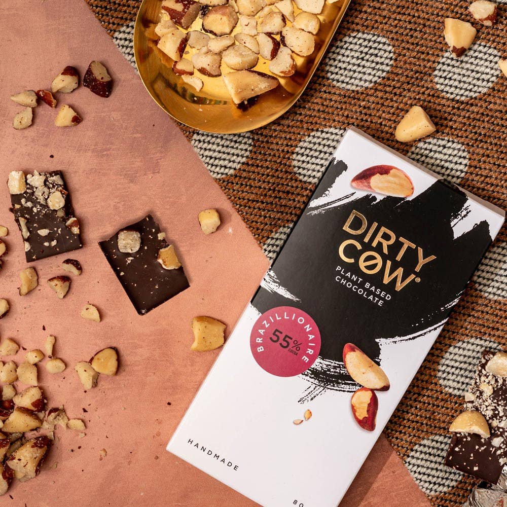 DIRTY COW CHOCOLATE - BRAZILLIONAIRE PLANT BASED VEGAN CHOCOLATE BAR