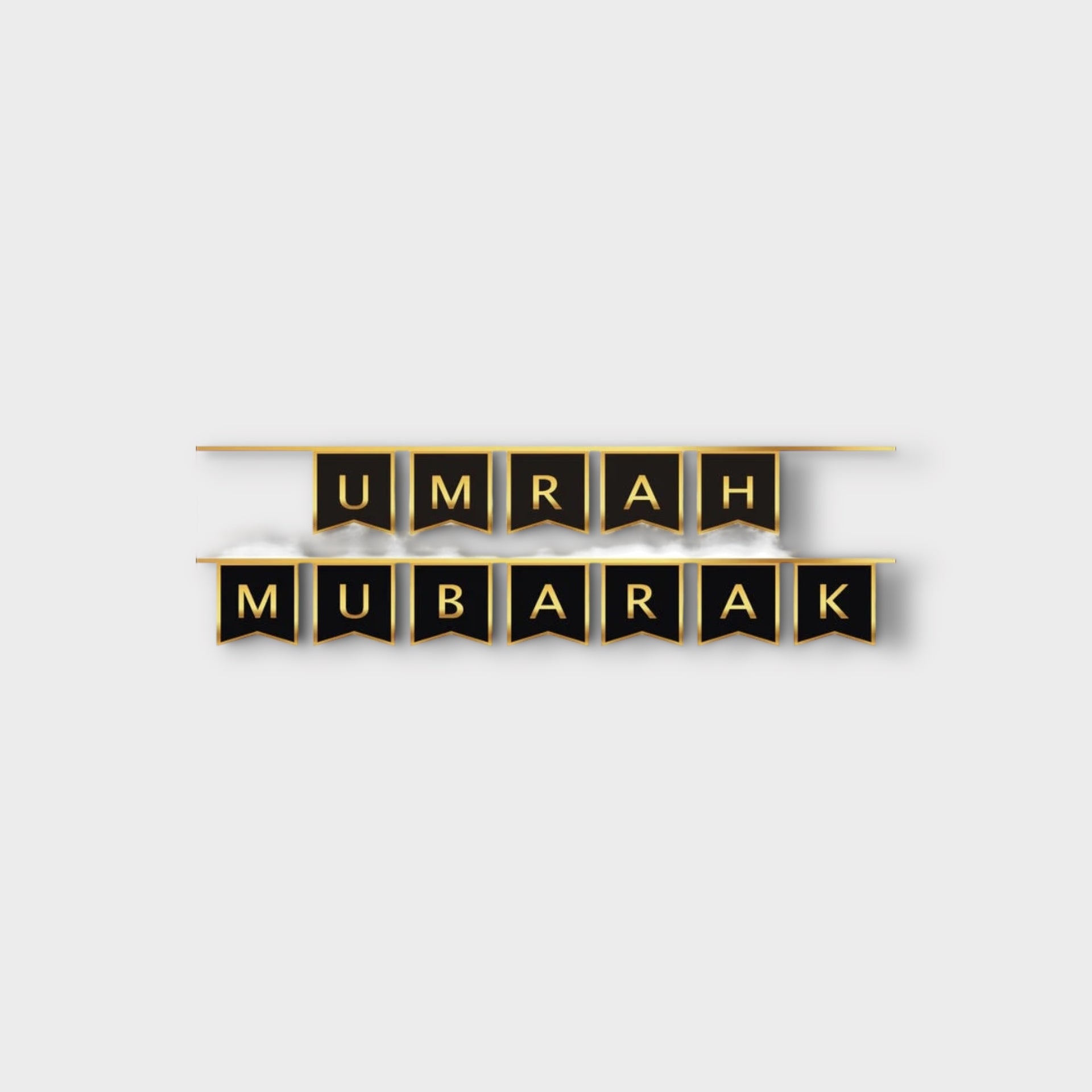 Gold Foil Umrah Mubarak Letter Bunting