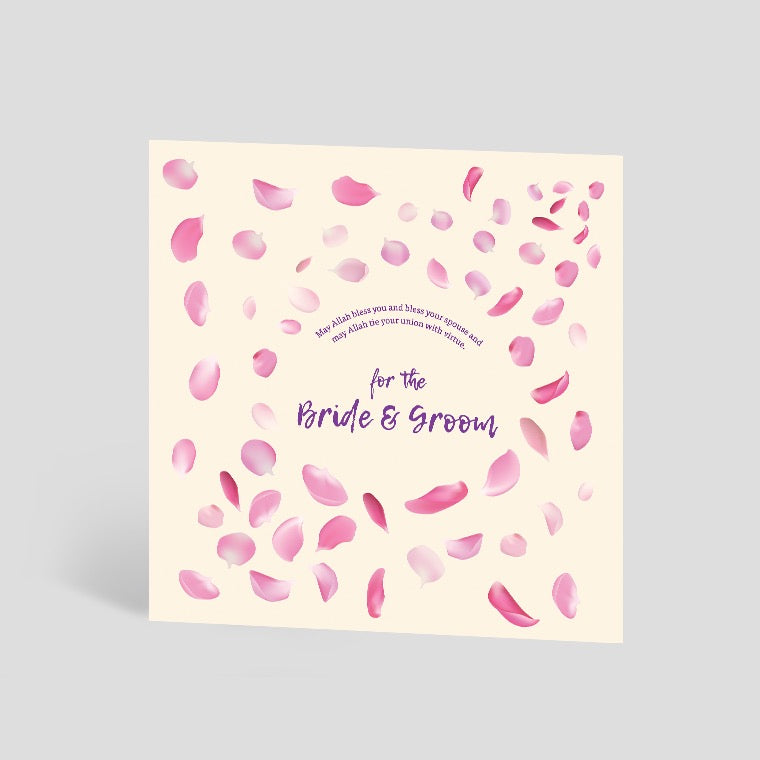 Bride And Groom Petals Card