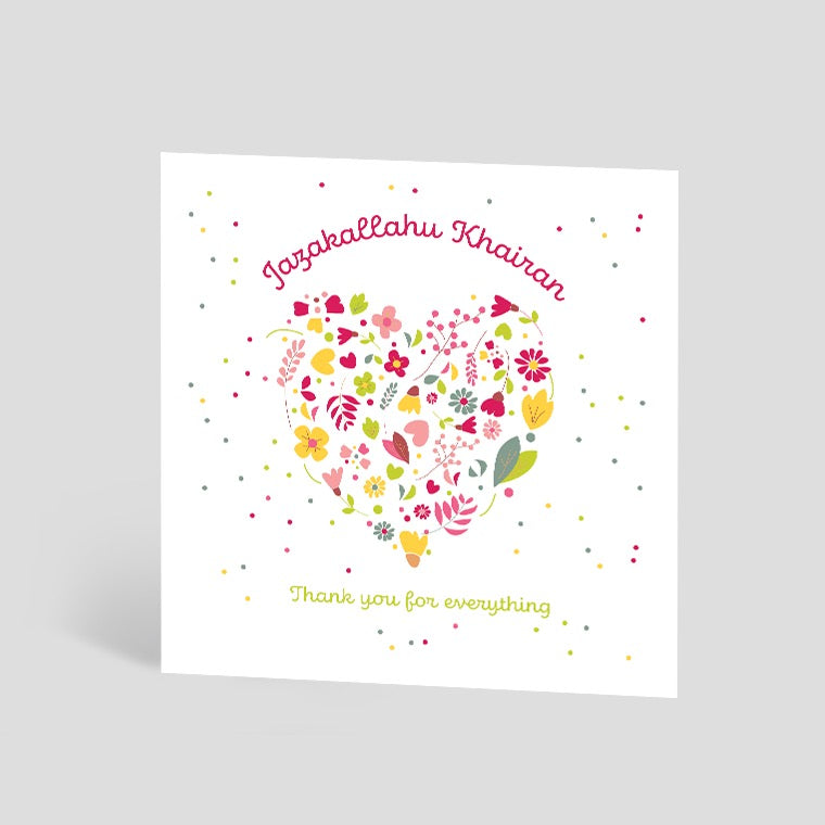 Jazakallahu Khairan Sister Floral Card