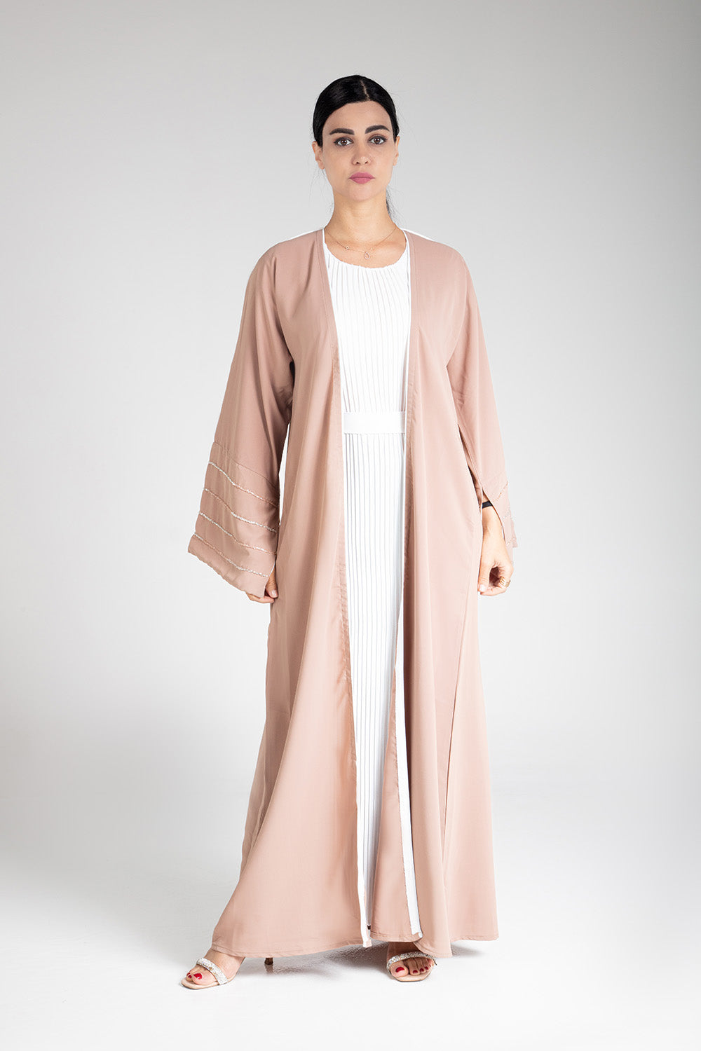 Blush Elegance Open Abaya