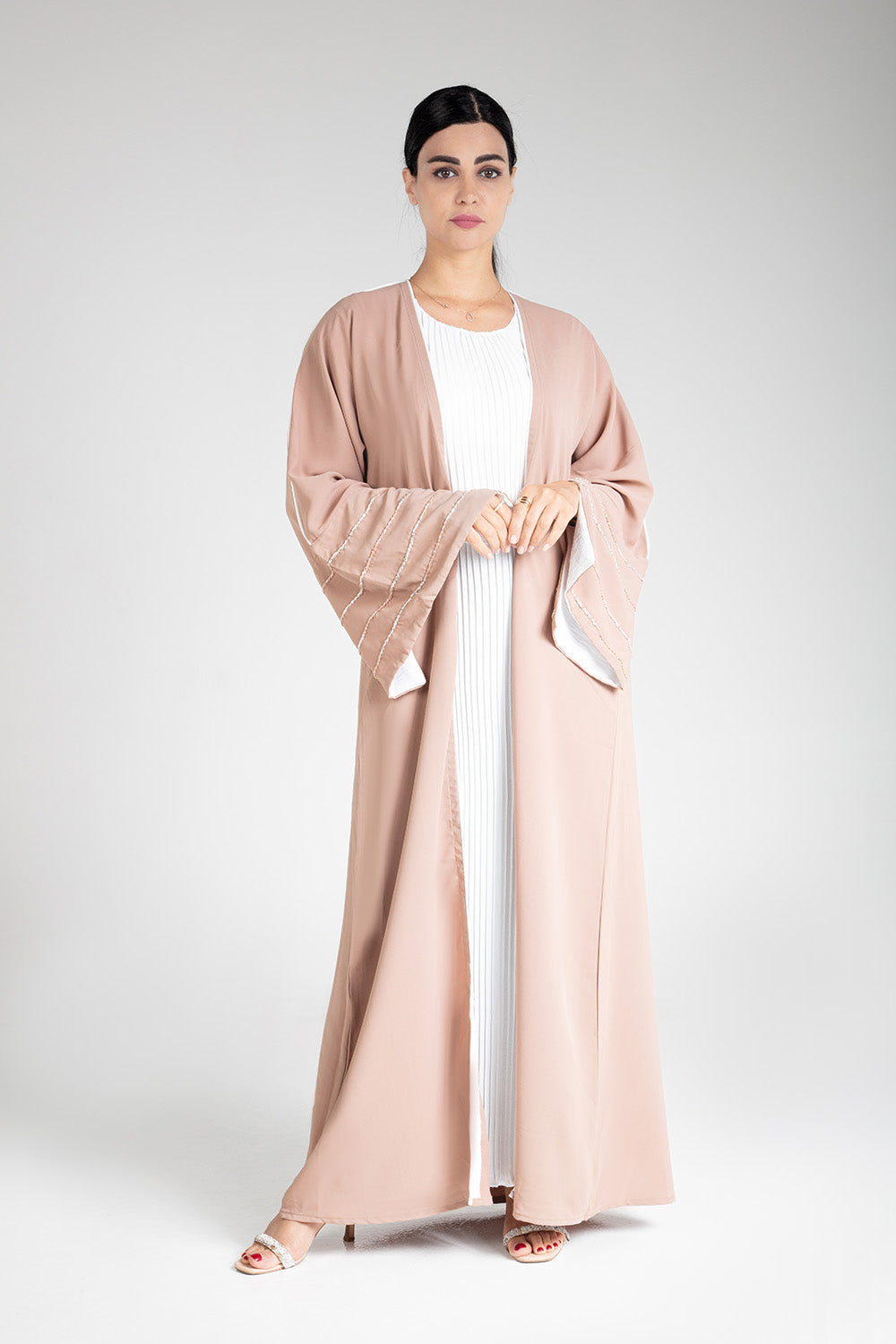 Blush Elegance Open Abaya