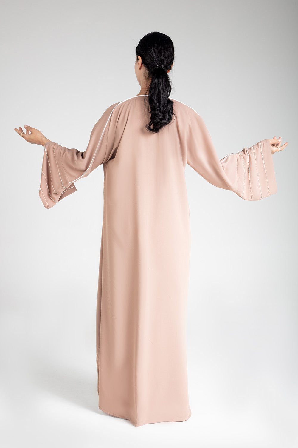 Blush Elegance Open Abaya