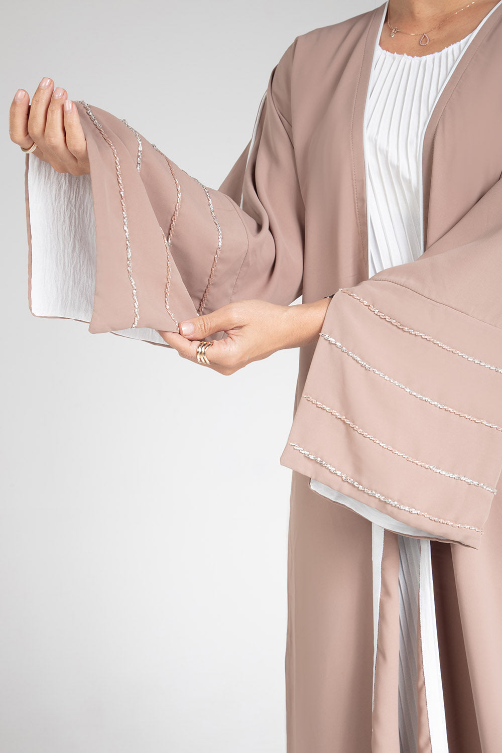 Blush Elegance Open Abaya