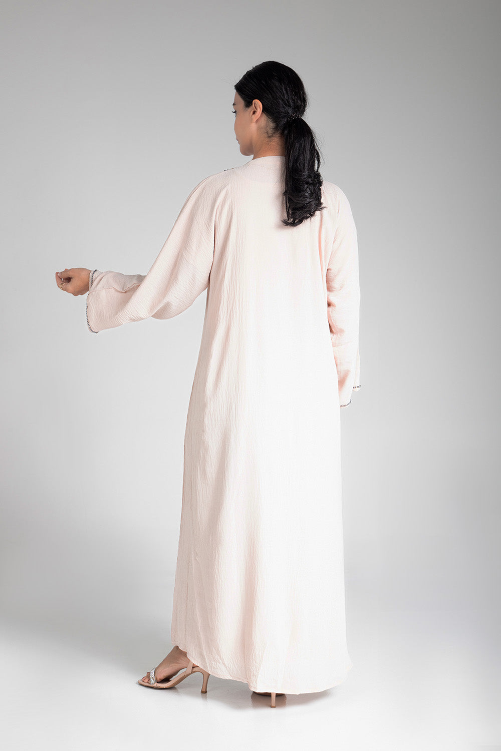 Soft Peach Bead Abaya