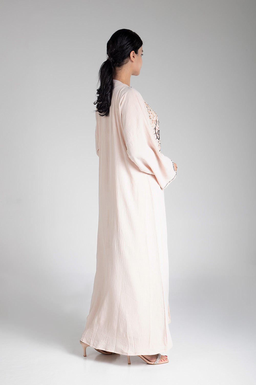 Soft Peach Bead Abaya