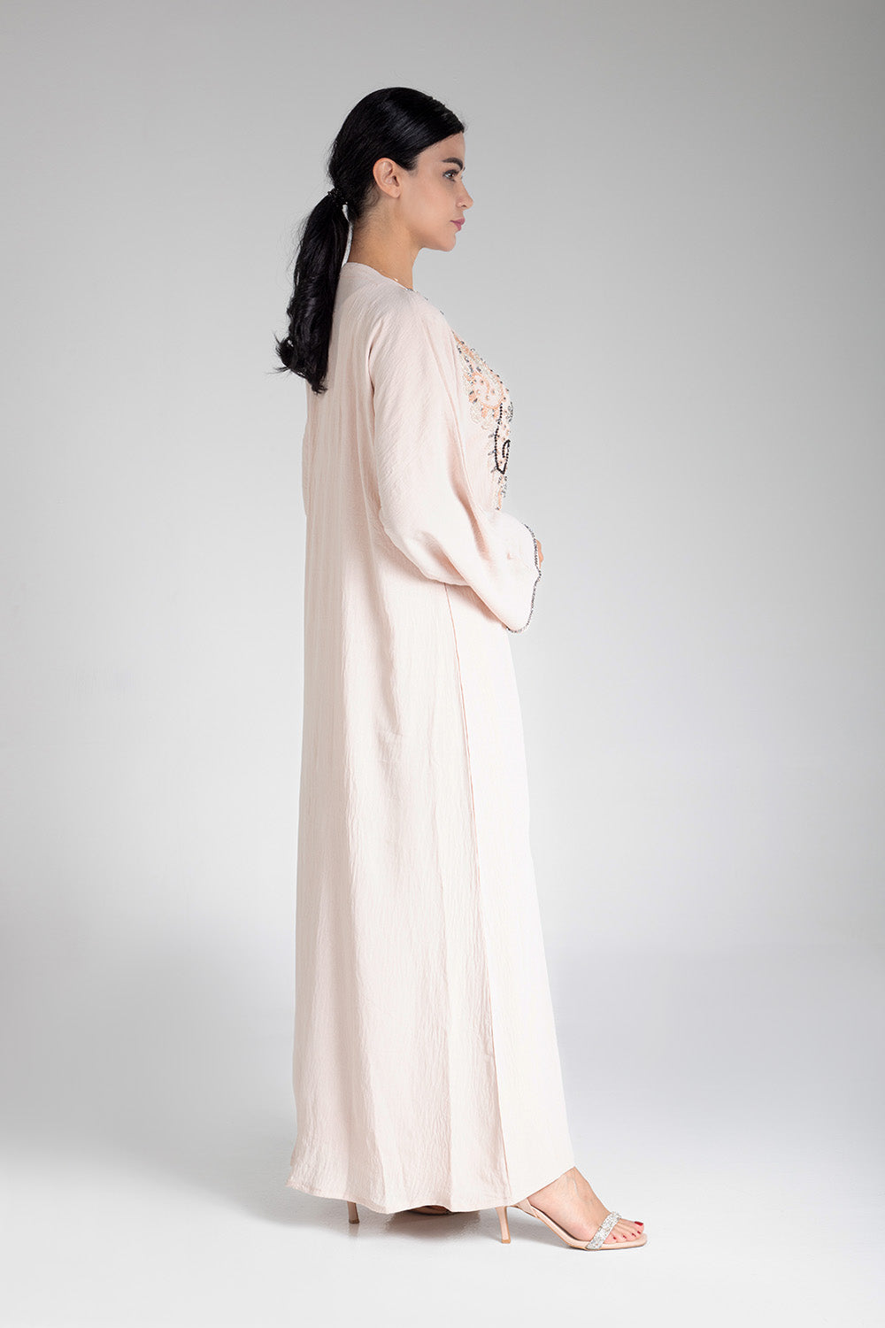 Soft Peach Bead Abaya