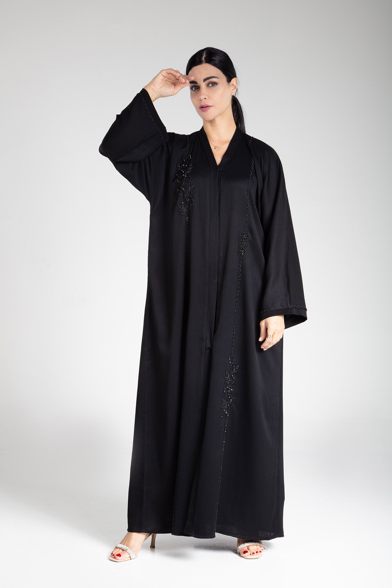 Mystique Black Open Abaya