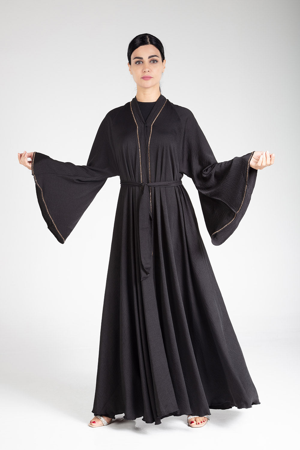 Twilight Black Open Abaya