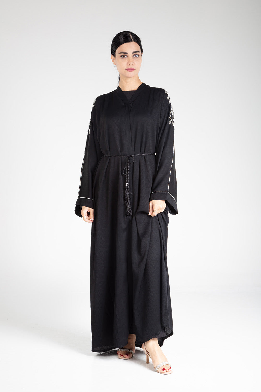 Midnight Floral Open Abaya