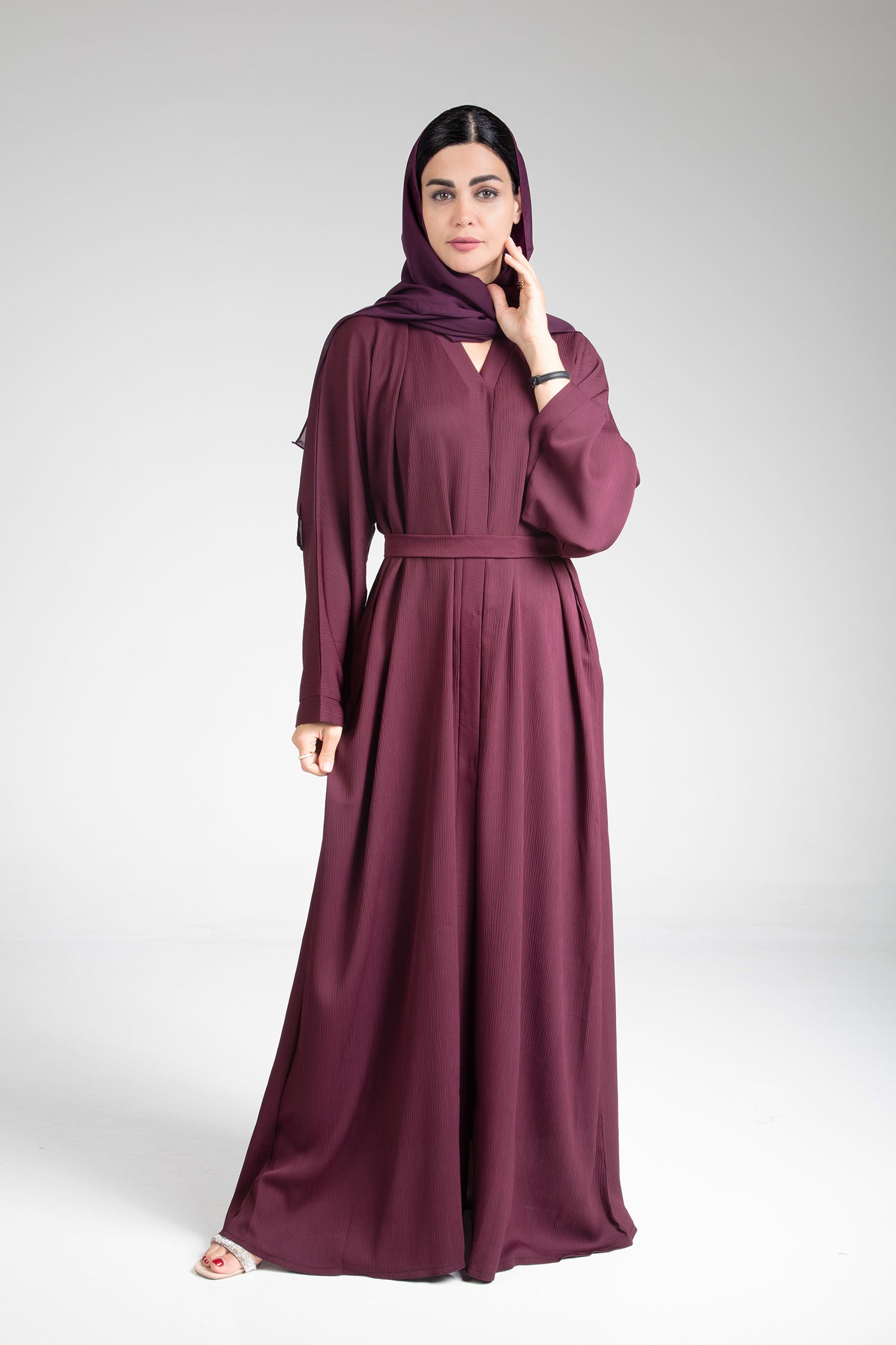 Maroon Open Abaya