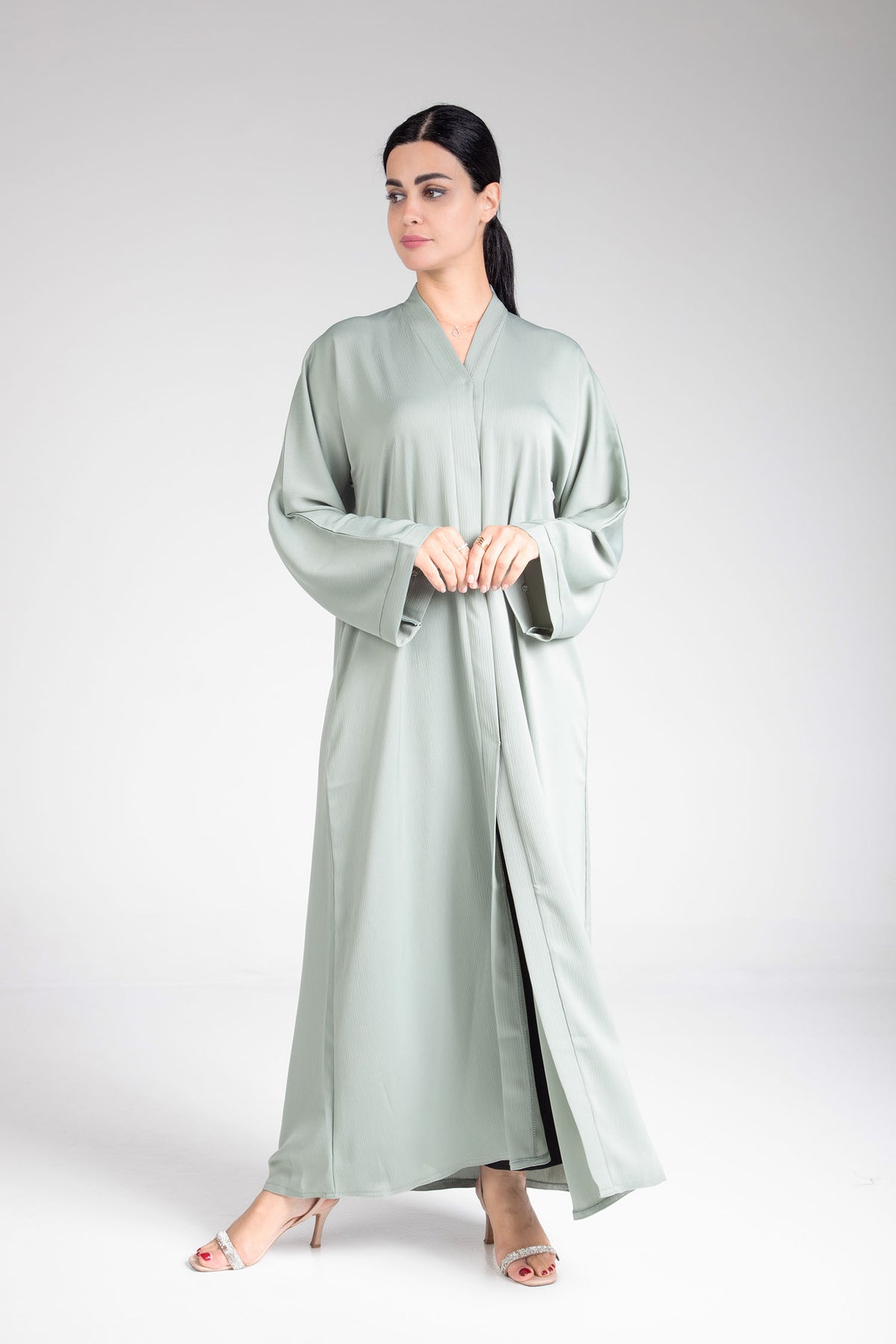 Greenish Open Abaya