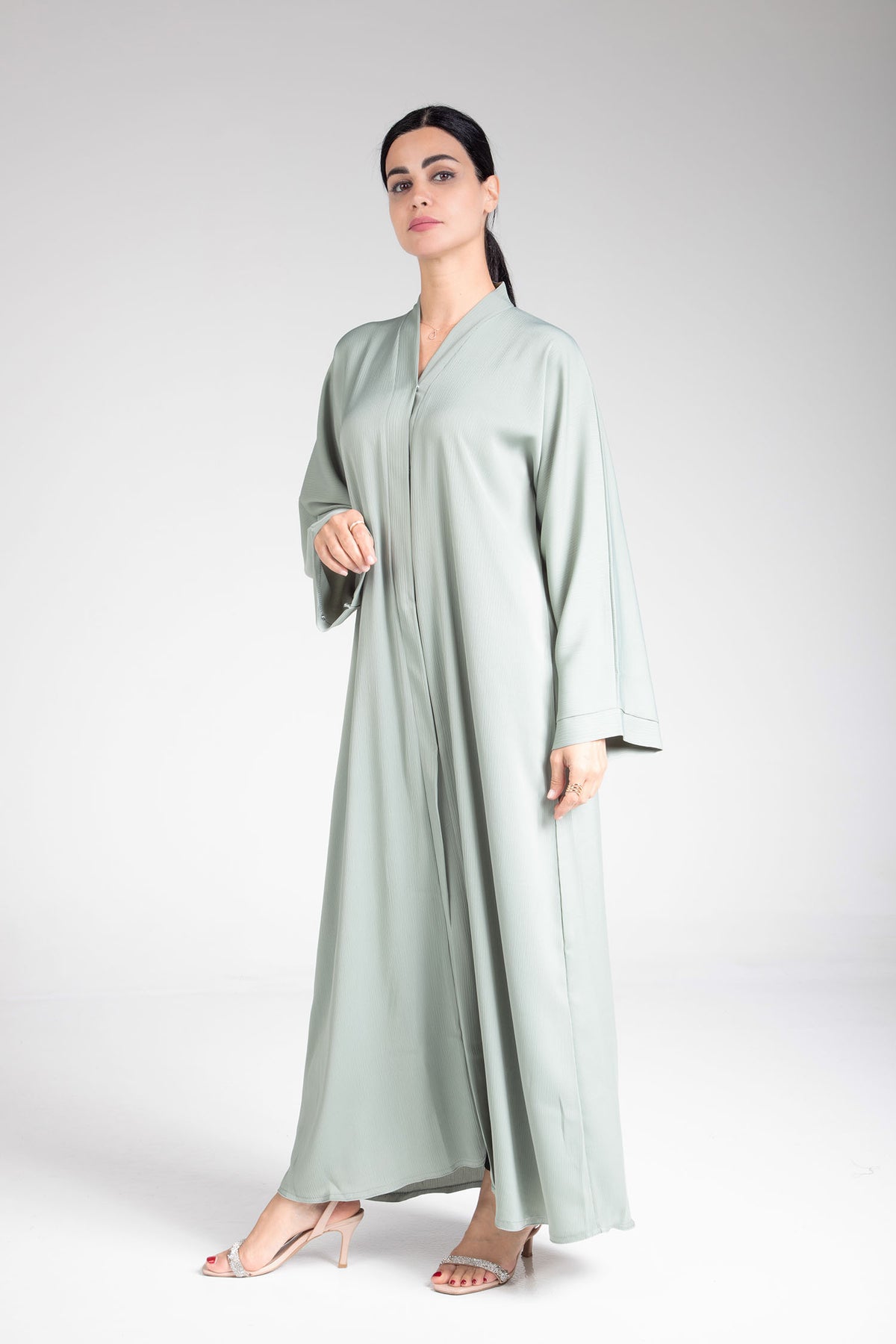 Greenish Open Abaya