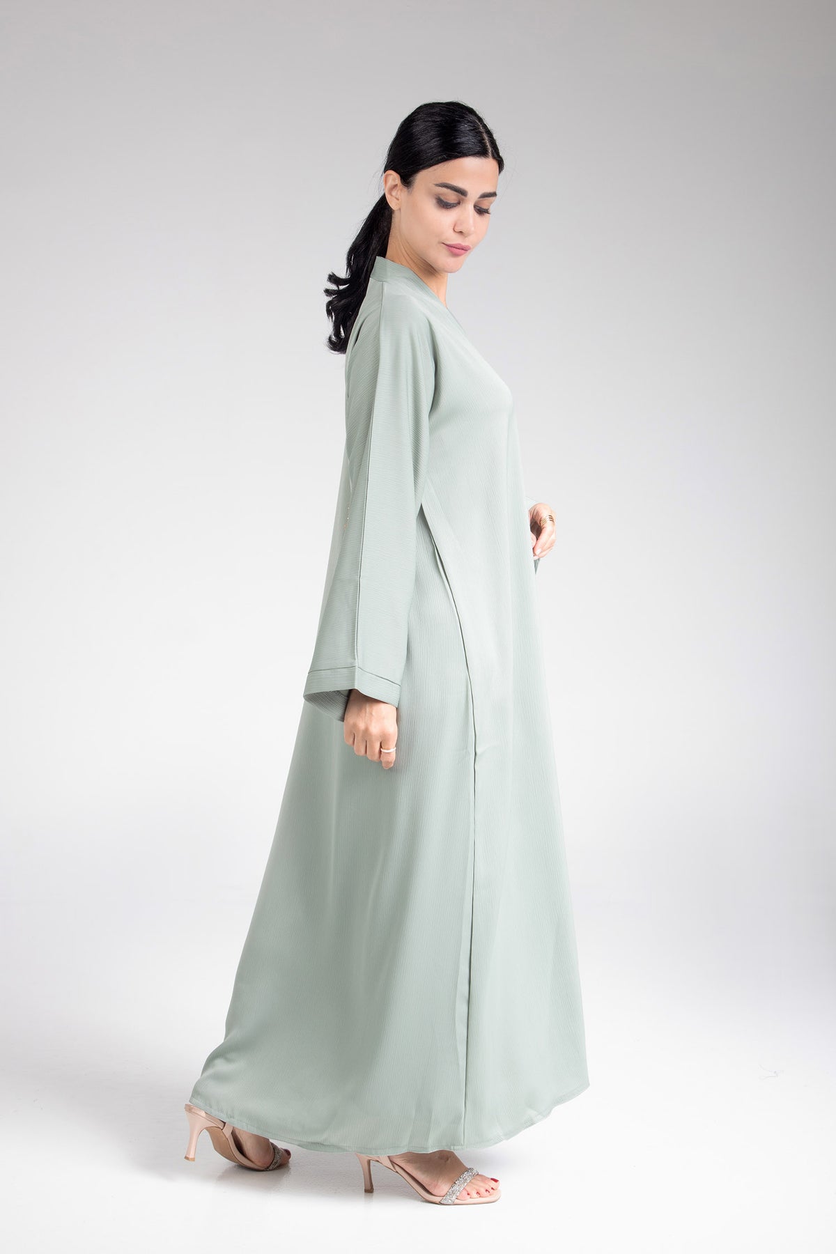 Greenish Open Abaya