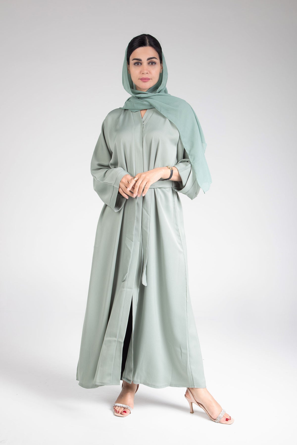 Greenish Open Abaya