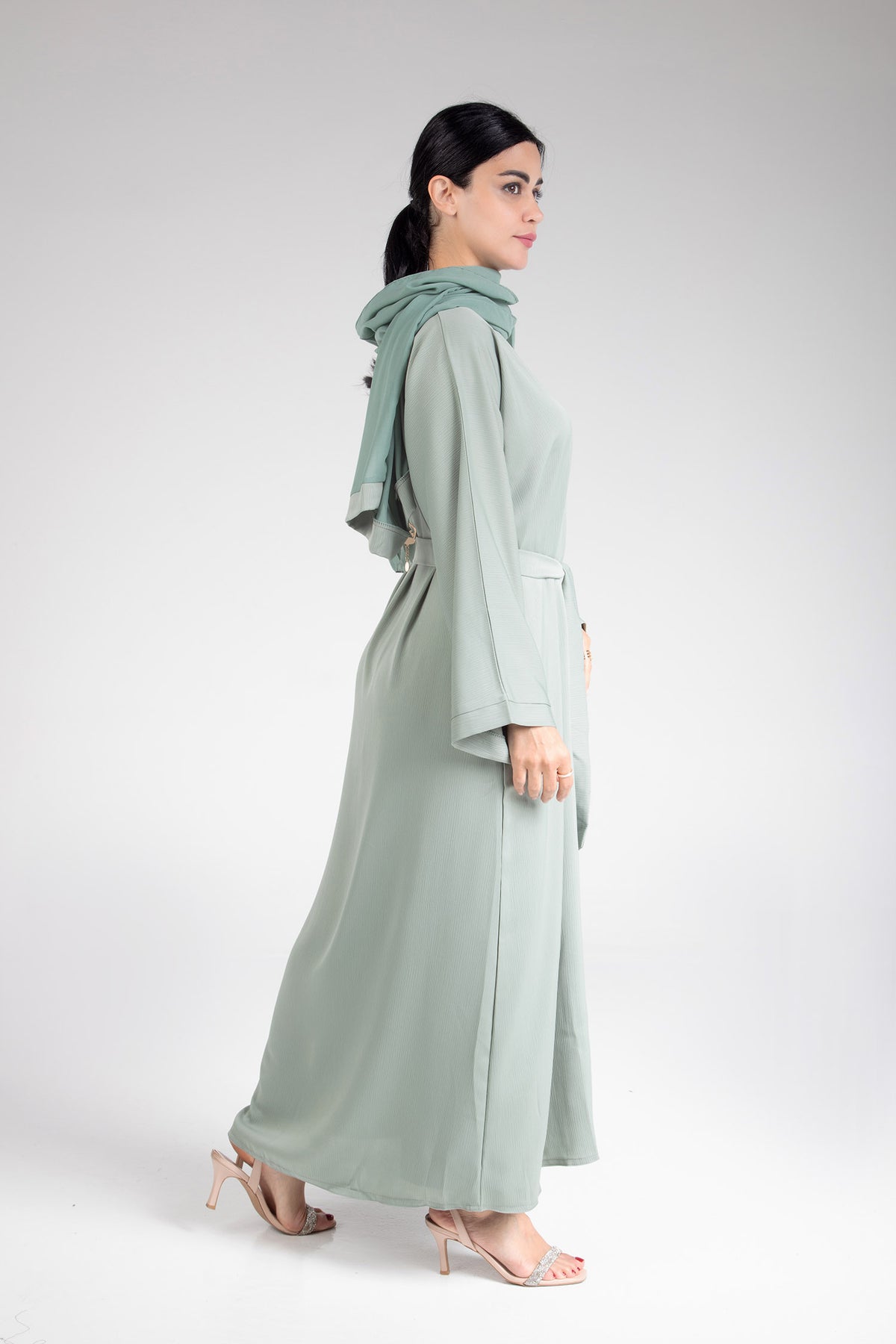 Greenish Open Abaya