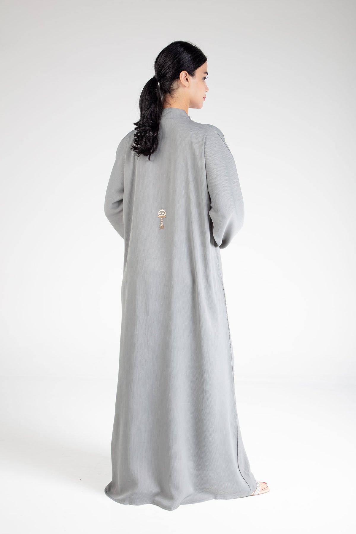 Powder Ash Open Abaya