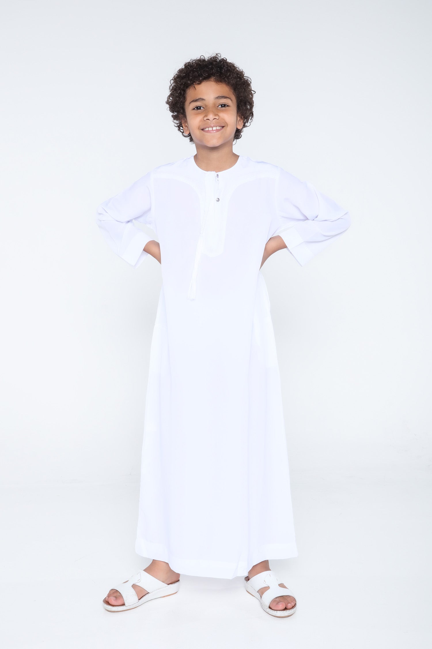 White Arab Omani Kids Jubba - JLifestyle Store