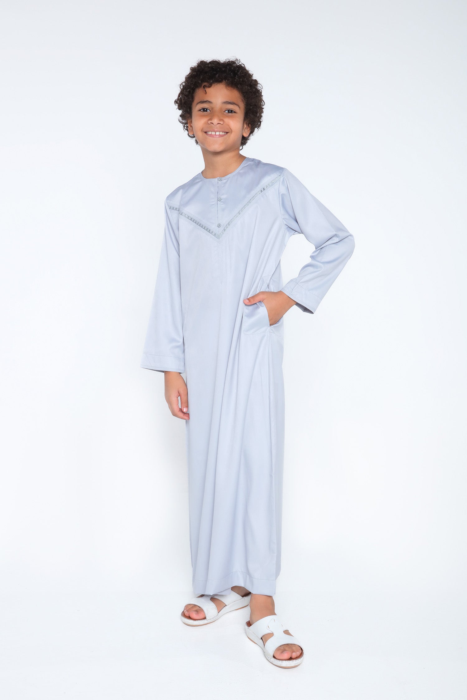 Pastel Grey Kids Omani