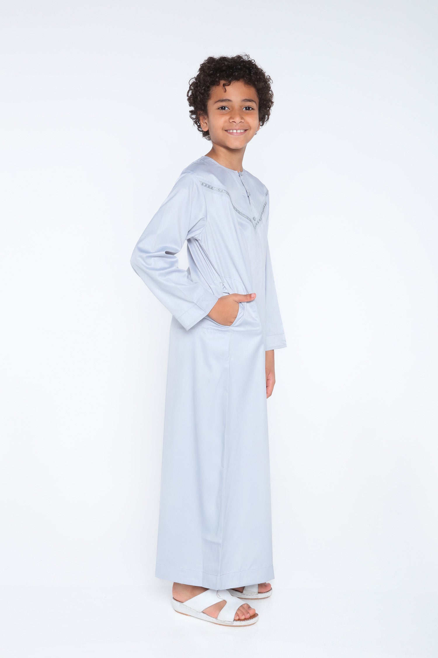 Pastel Grey Kids Omani