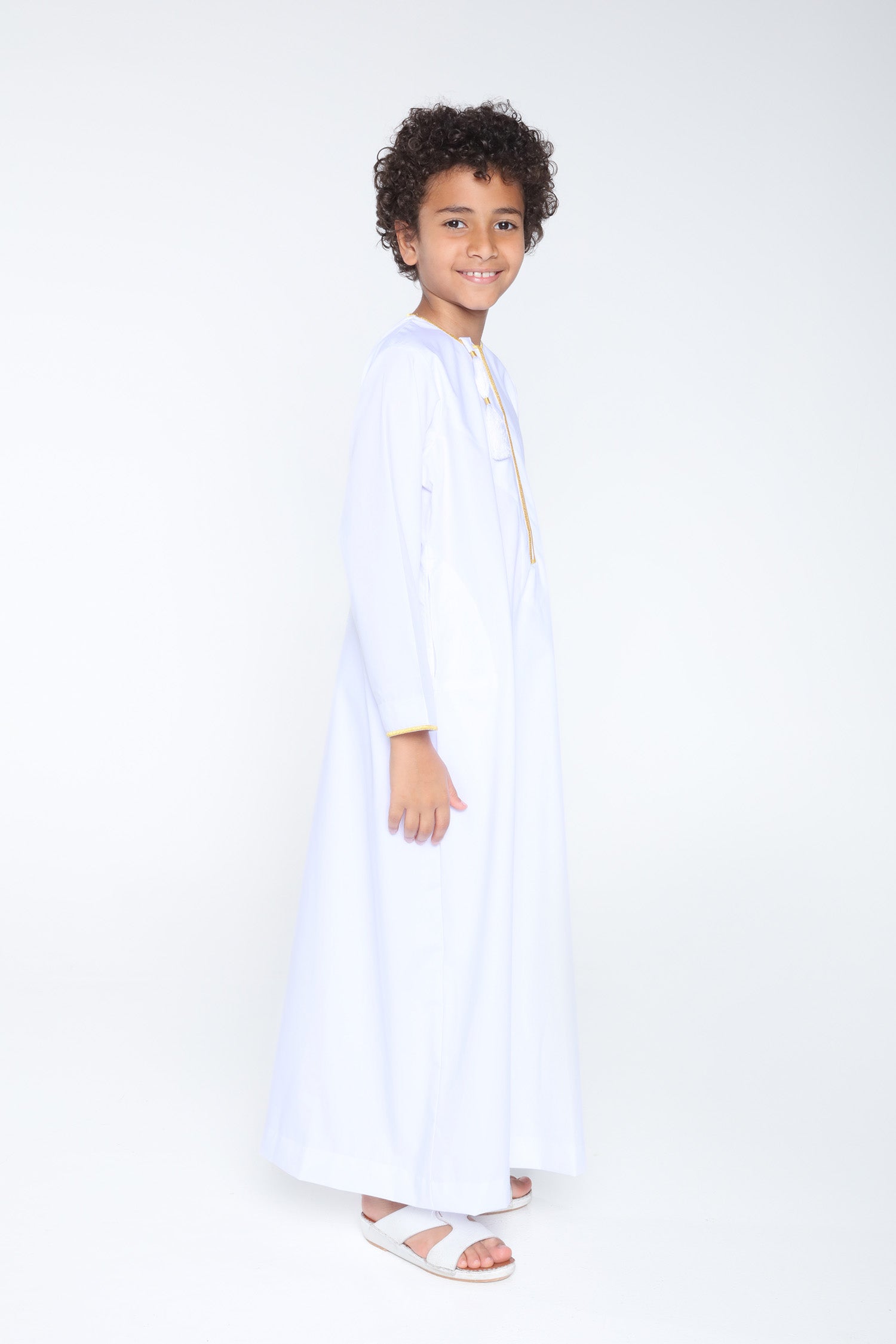 White|Gold Kids Habeel Thobe