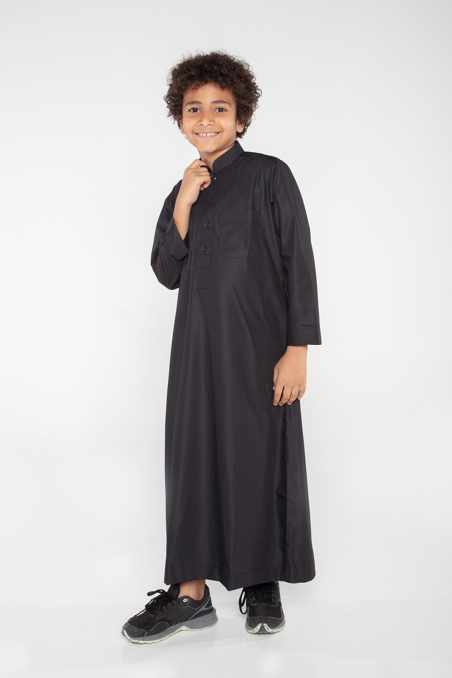 Haramain Style Black Collar Jubbah