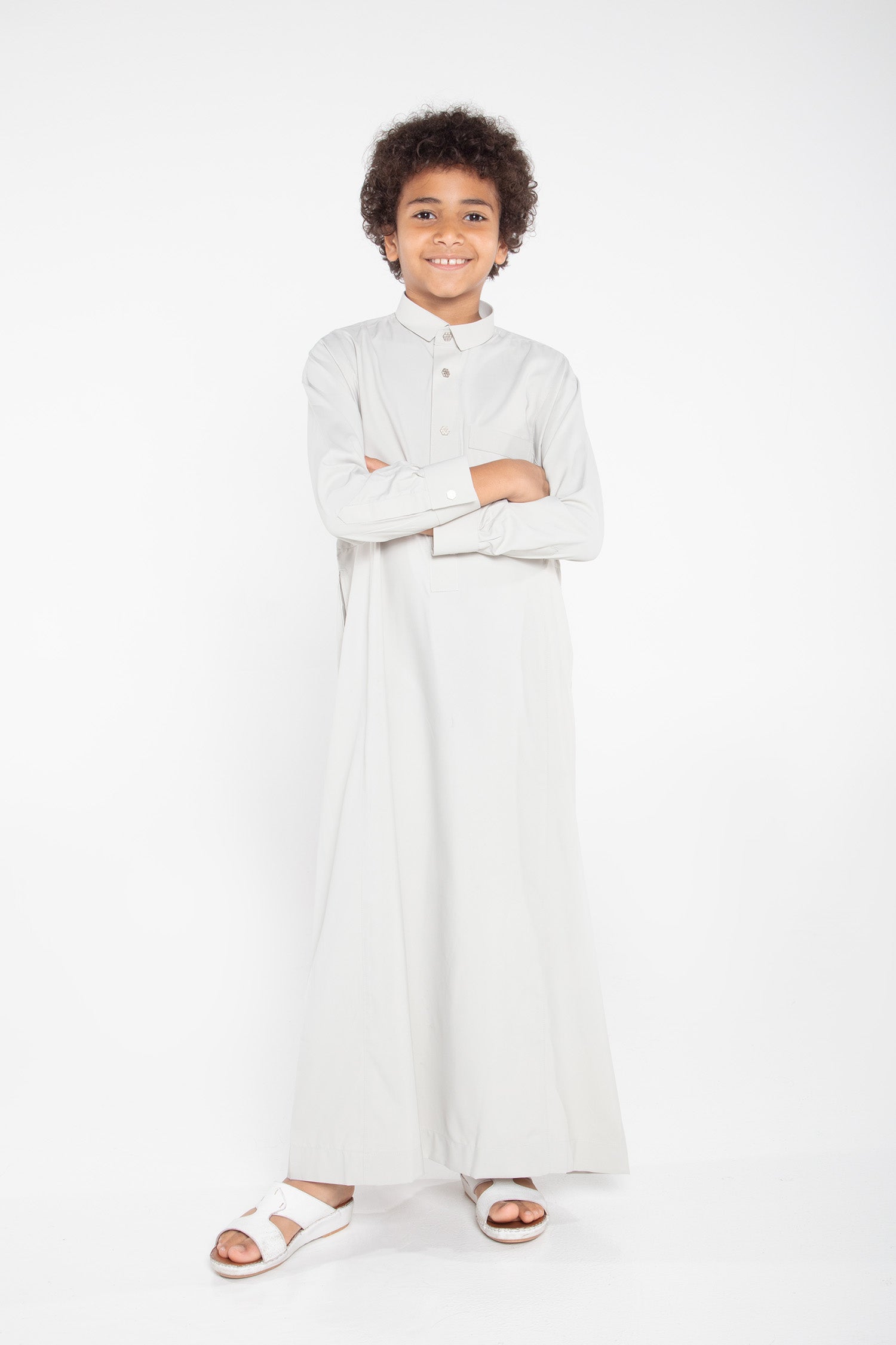 J109 Boys Foggy Grey Tuxedo Thobe