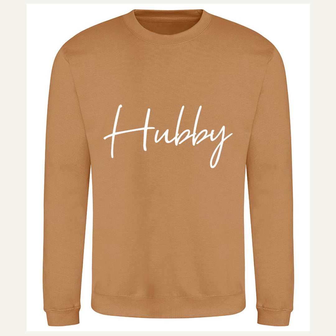 Hubby|Wifey Couple Sweatshirts - Caramel Latte