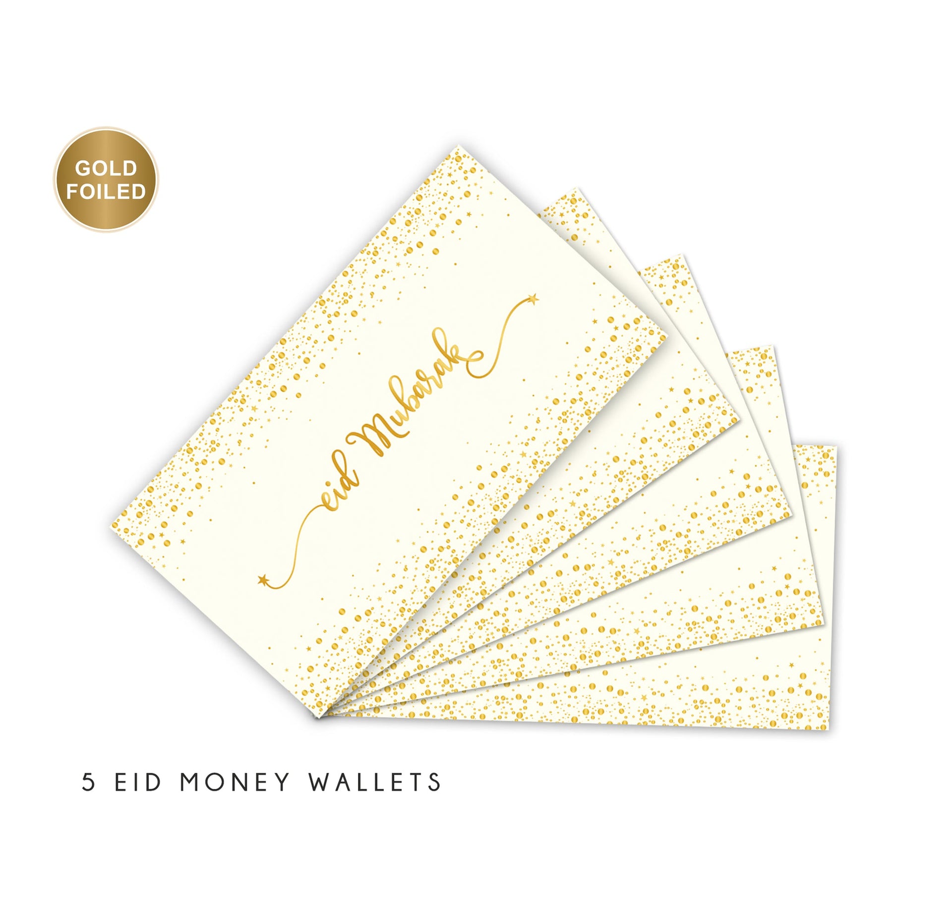 Money Wallets | Eid Mubarak Cream with Gold foiling