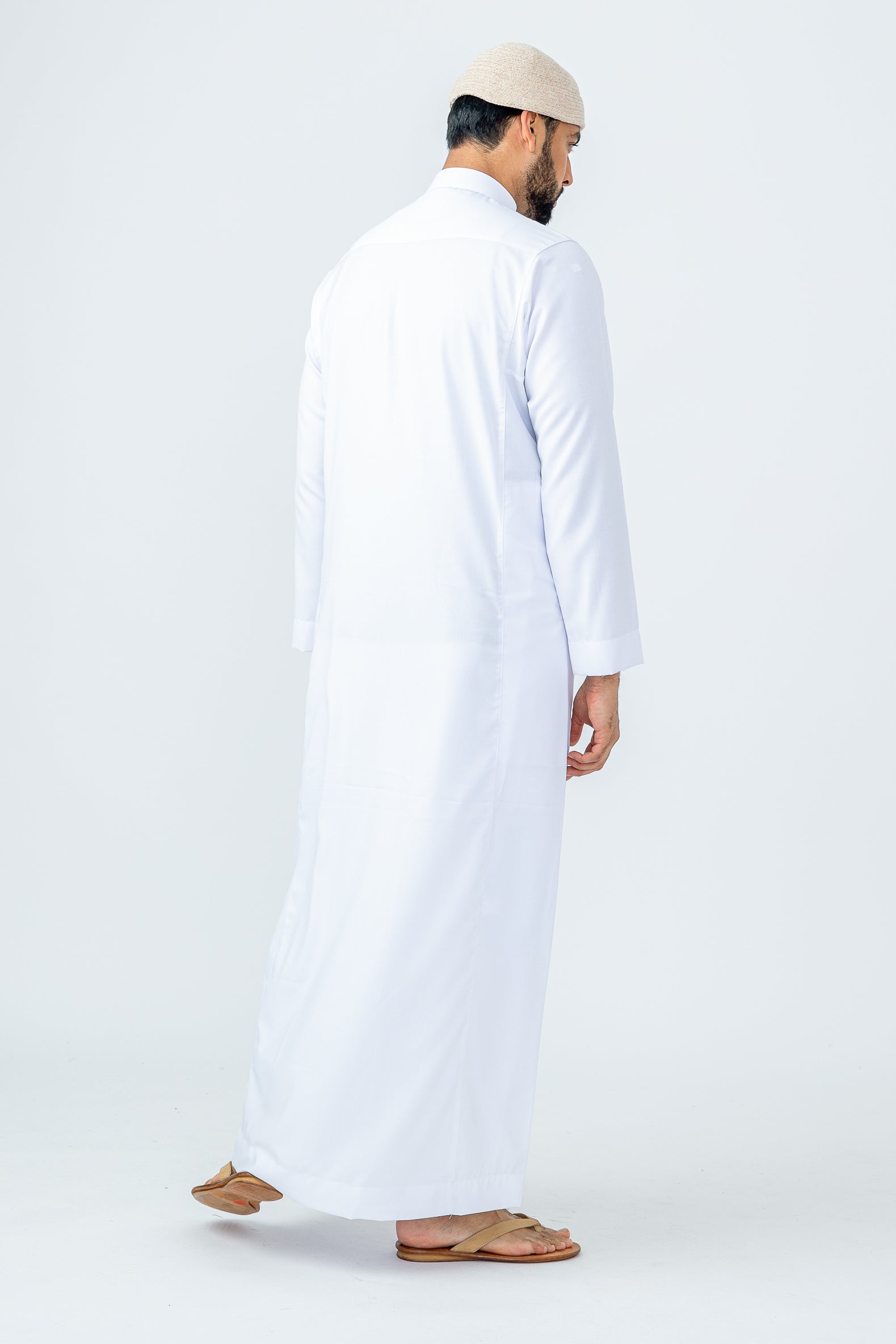 White Saudi Collar Thobe|Jubbah - JLifestyle Store