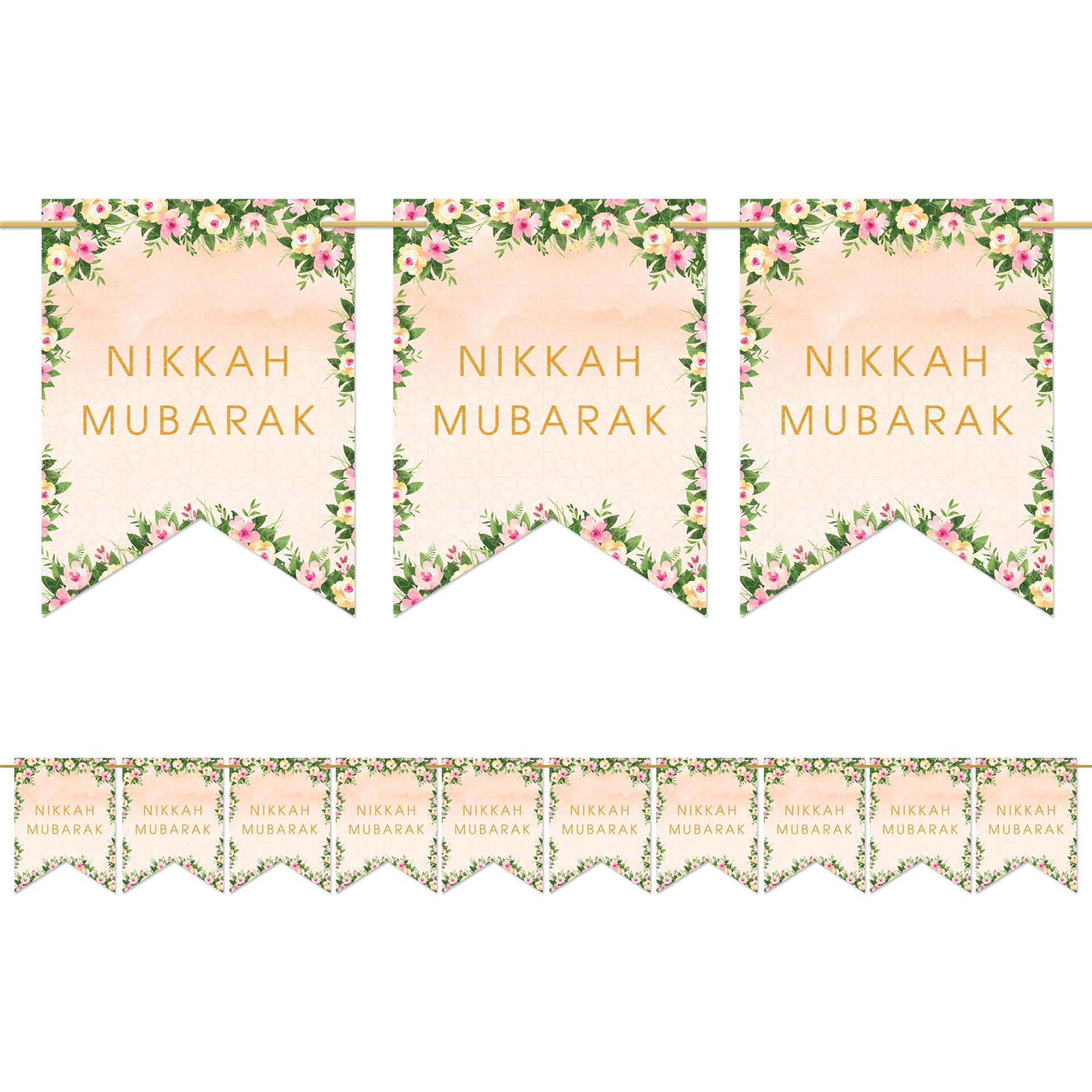 Nikkah Mubarak Pennant Bunting