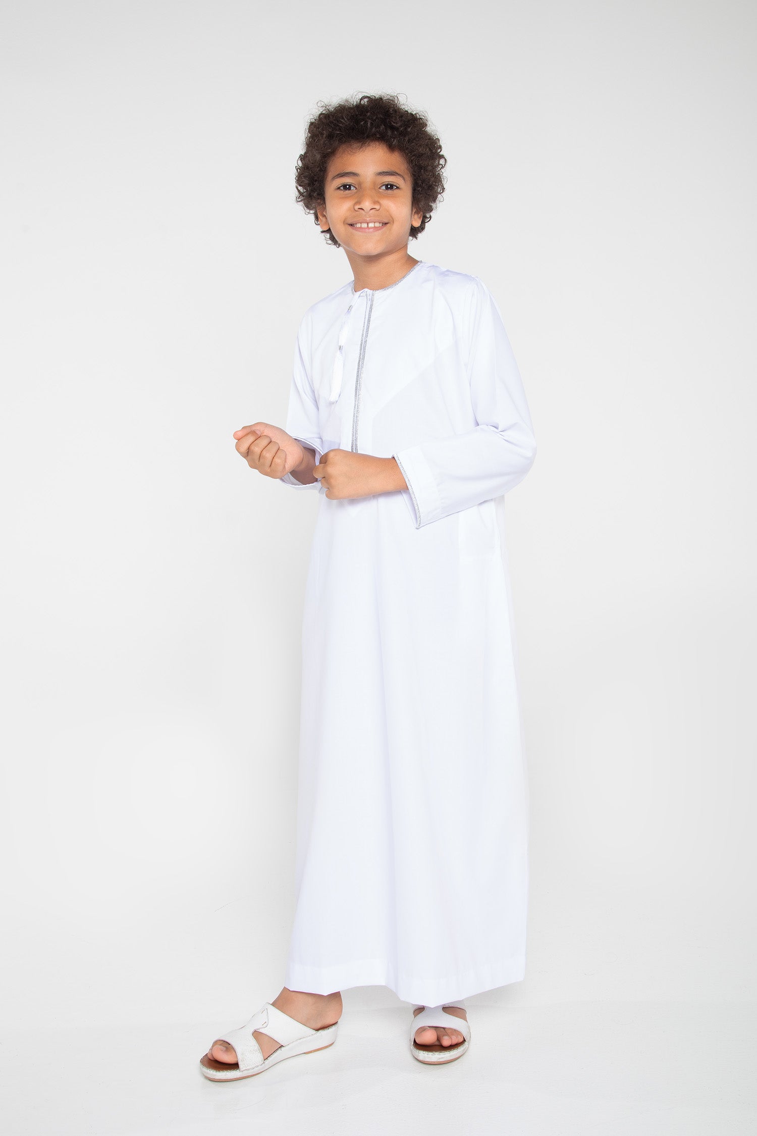 White|Silver Kids Habeel Thobe