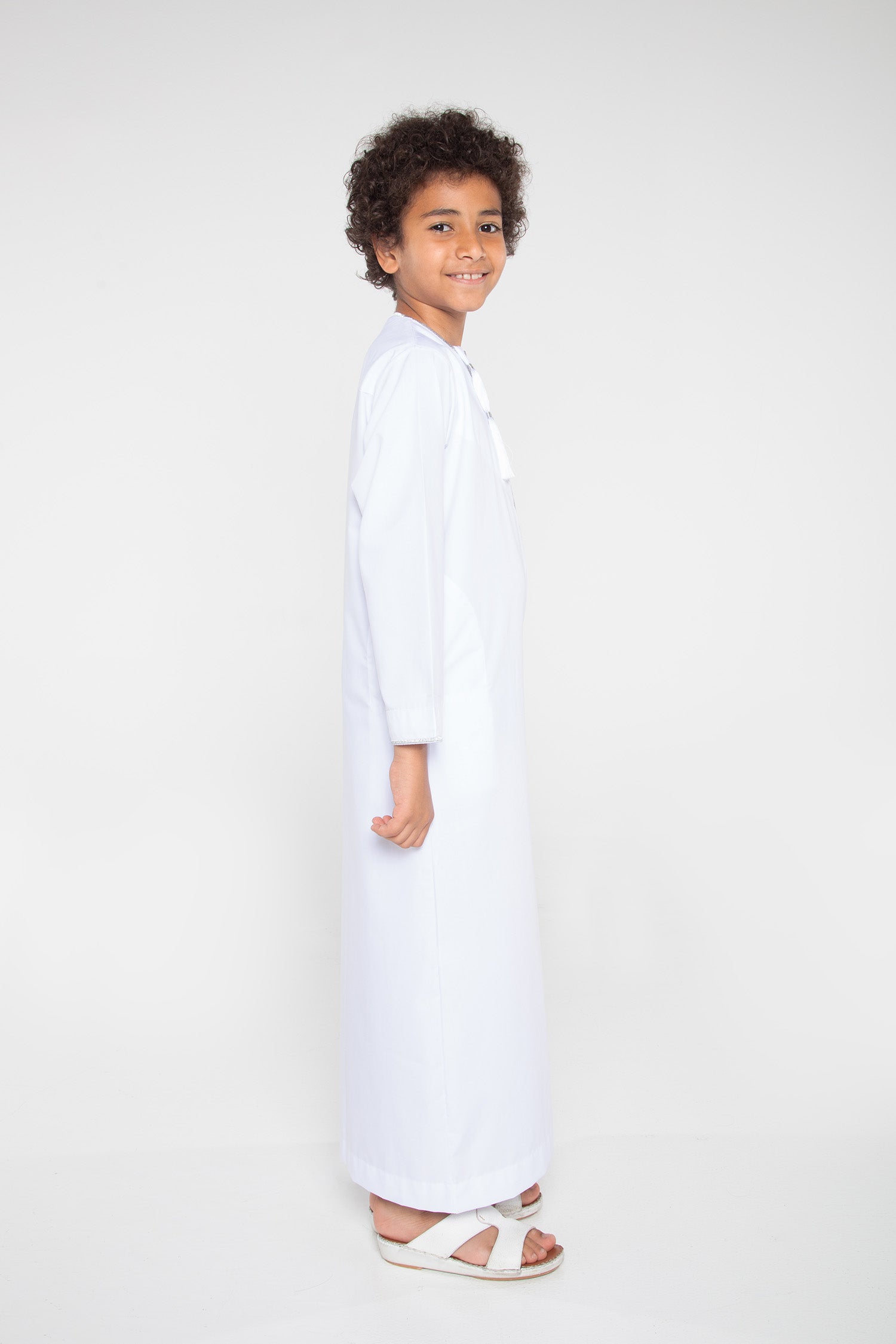 White|Silver Kids Habeel Thobe