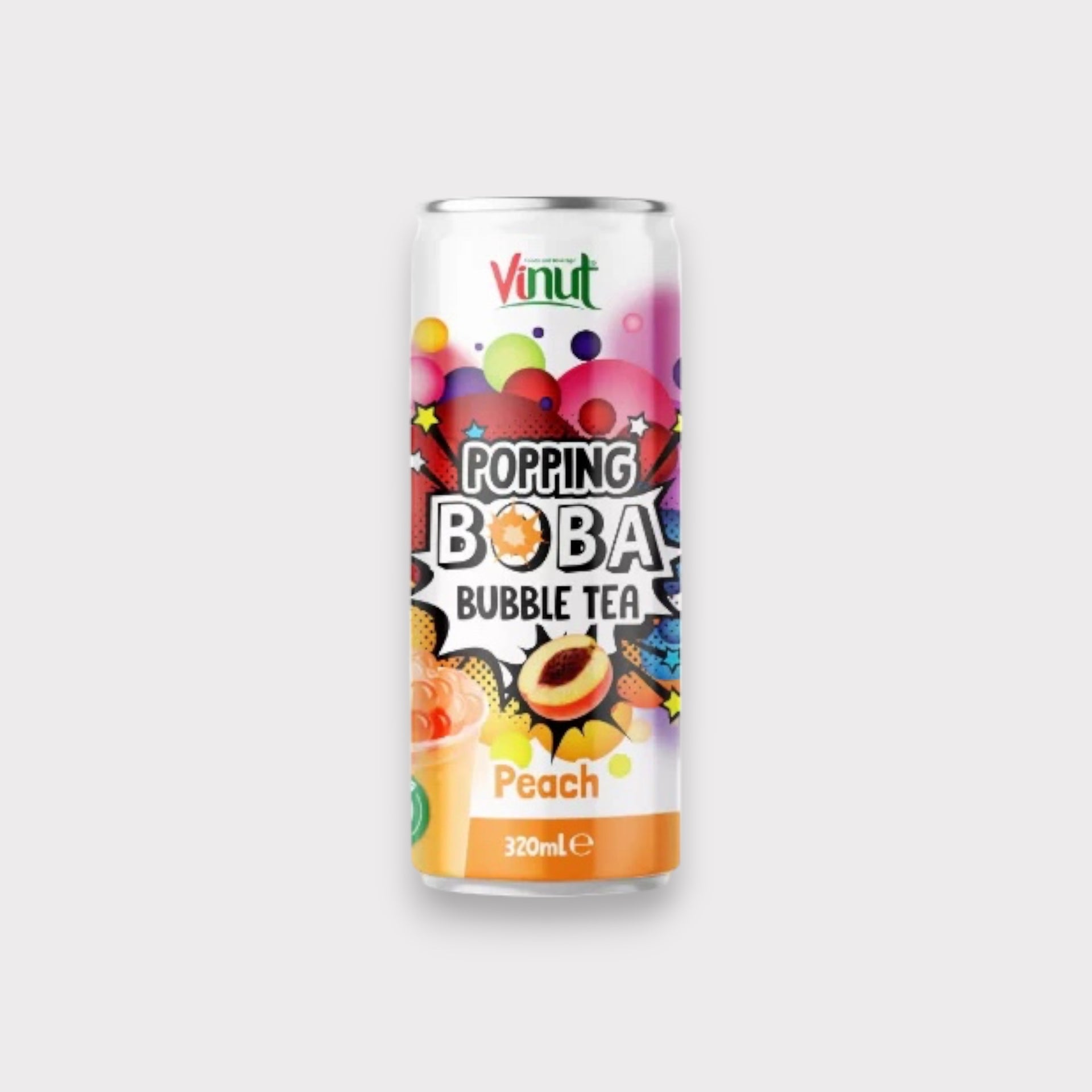 Popping Boba Tea Cans Peach