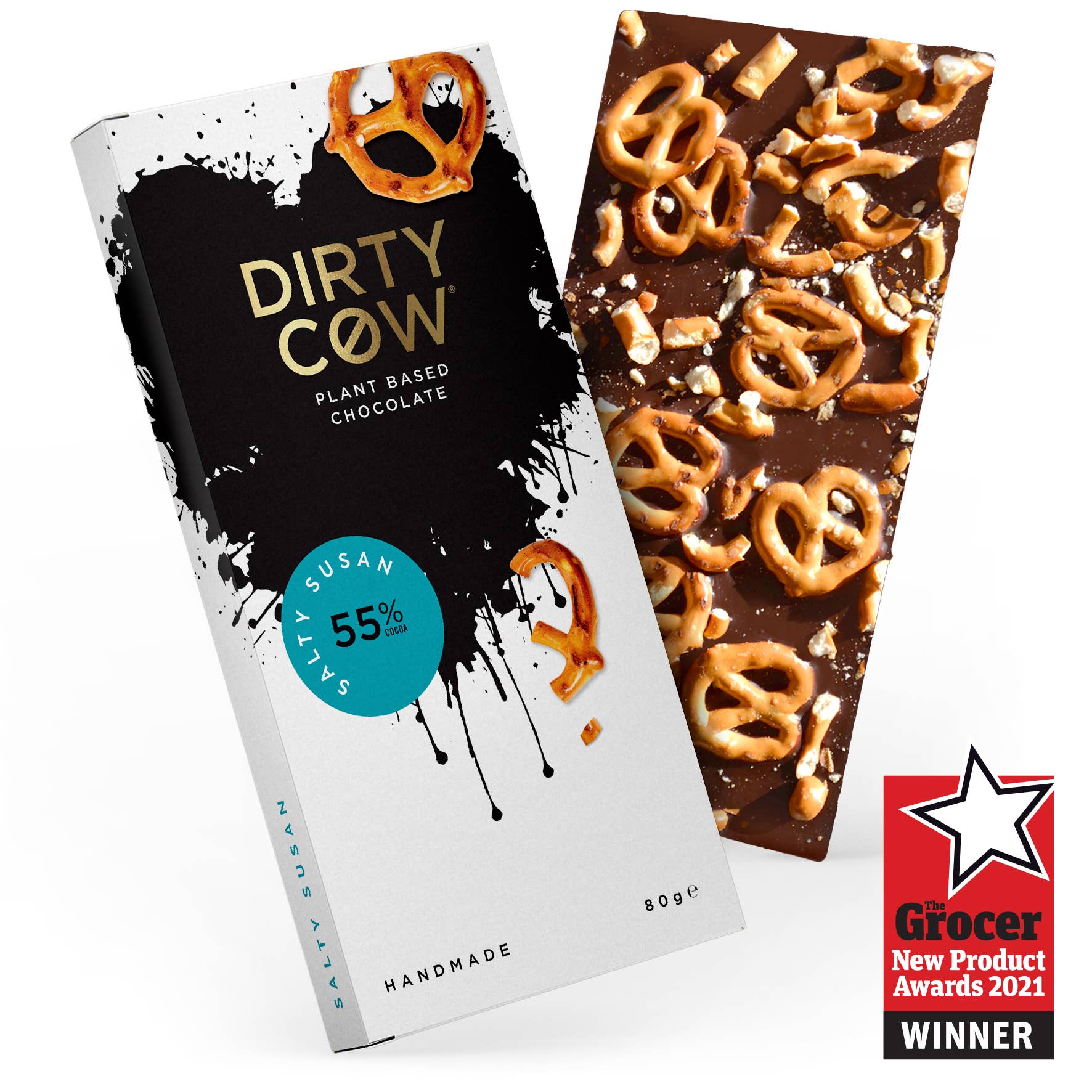 DIRTY COW CHOCOLATE - SALTY SUSAN PLANT BASED VEGAN CHOCOLATE BAR