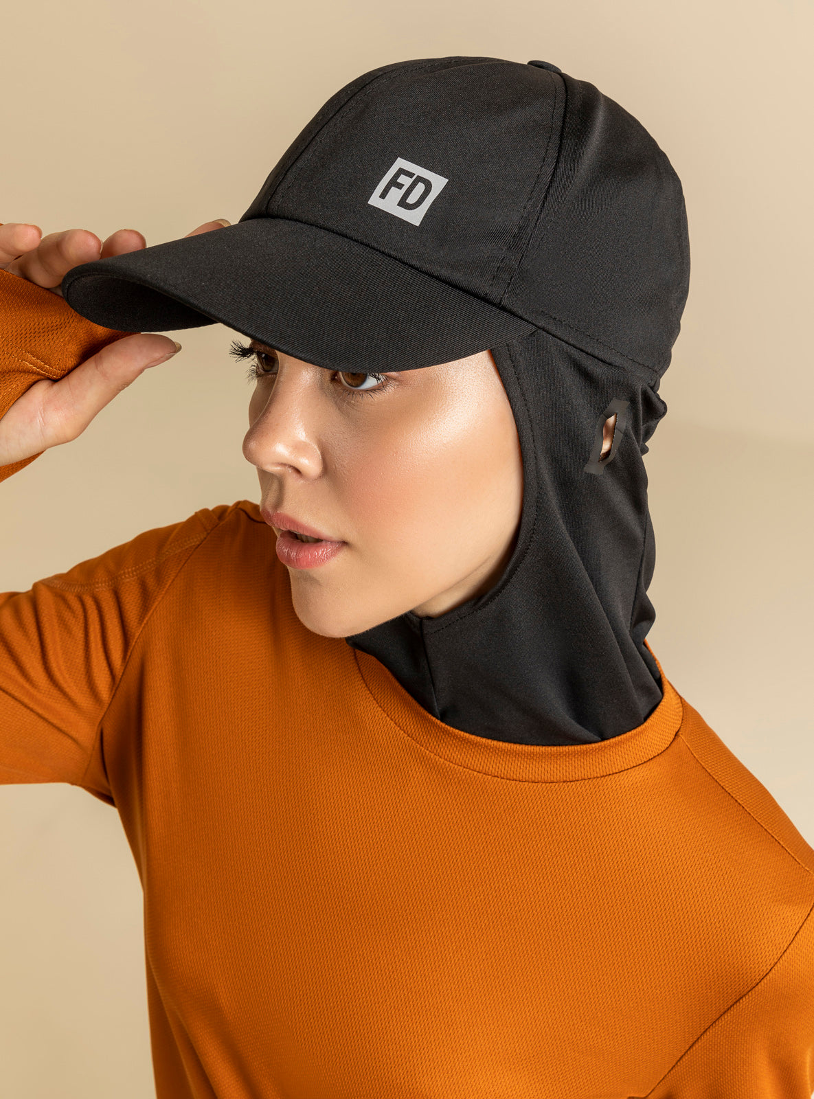 Activewear Black Cap Hijab