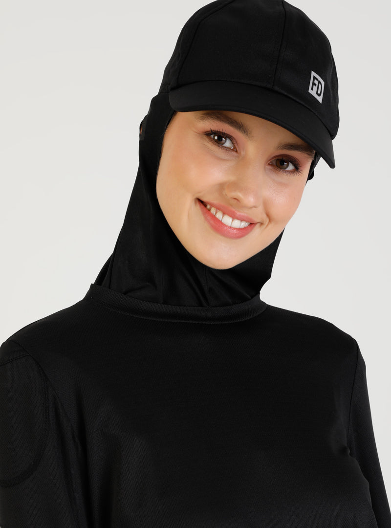 Activewear Black Cap Hijab